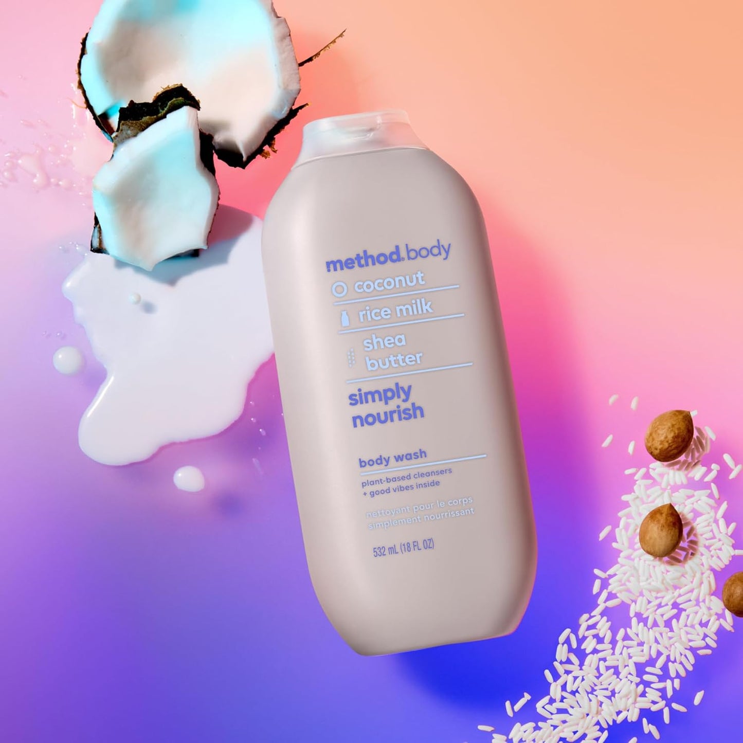 Method Body Wash 3-Pack Pure Peace – Scented Shower Gel for Meditation Space Stress Relief and Calm Reset
