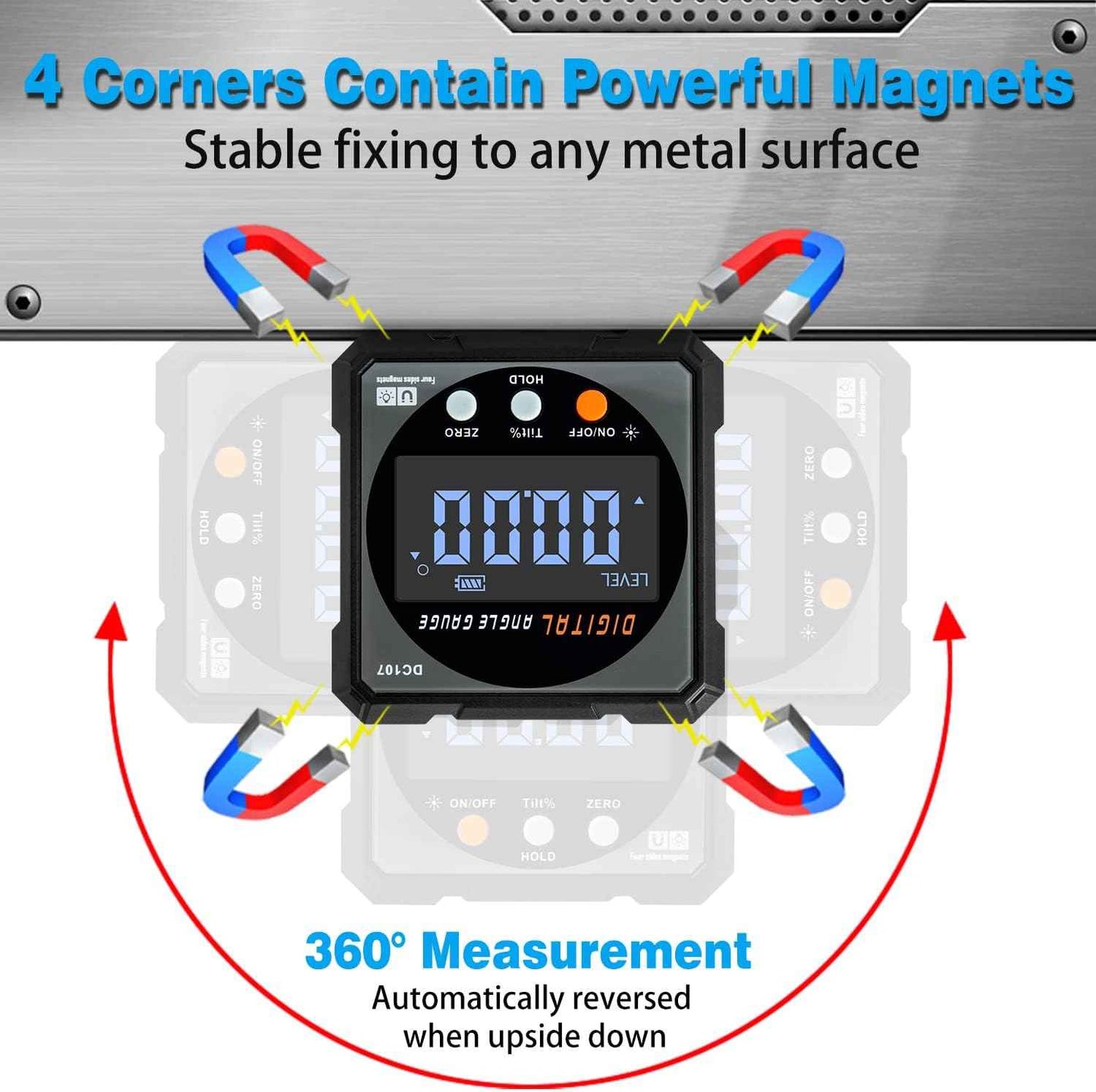 HERRMILL Digital Angle Finder with Laser - Safe Table Saw Measuring Tool for Home Workshops, Magnetic Non-Slip Angle Gauge