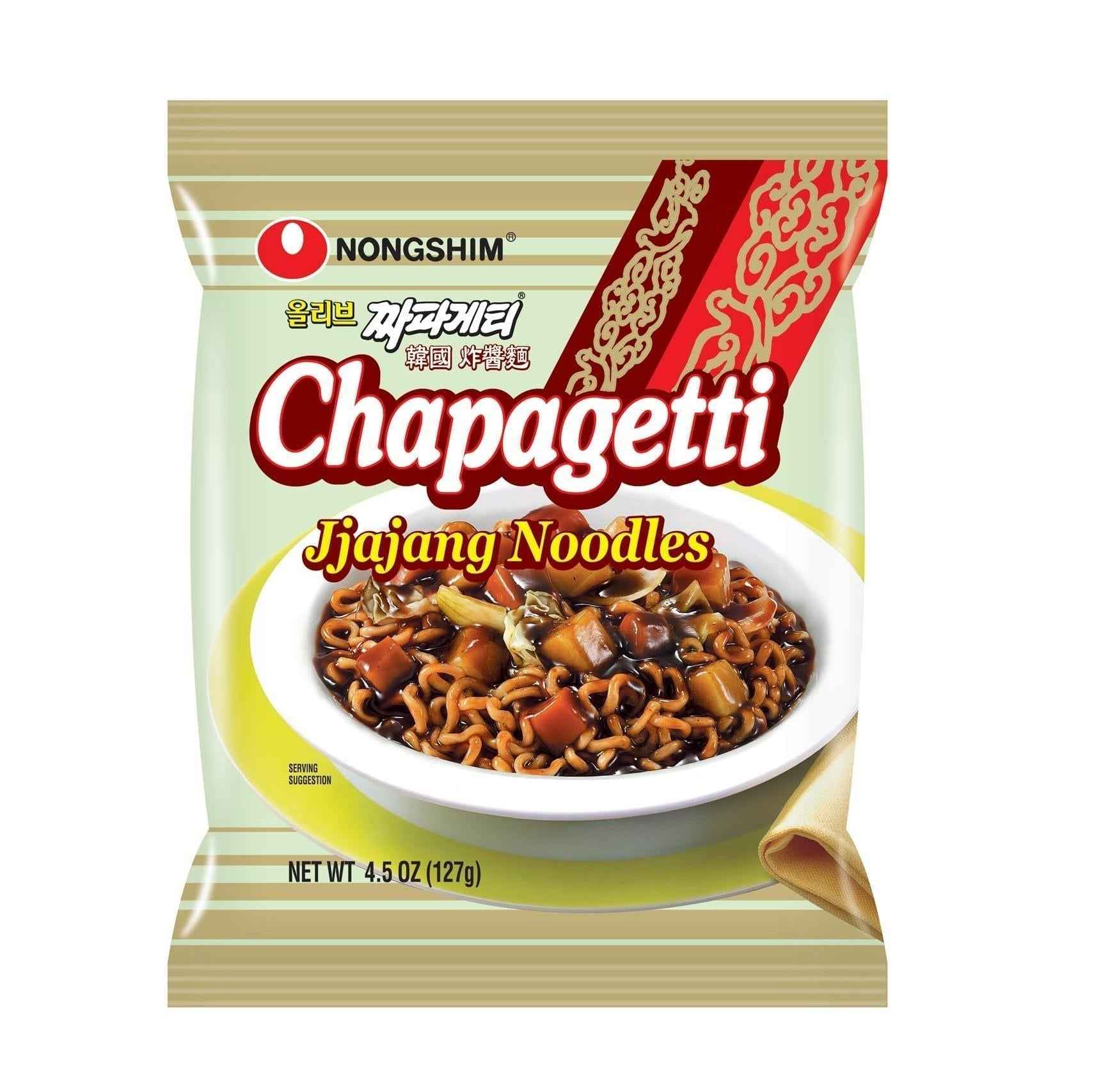 Nongshim Chapagetti Black Bean Noodles – Gentle No-Spice Korean Dinner for Sensitive Stomachs, Microwave Cup, 4-Pack