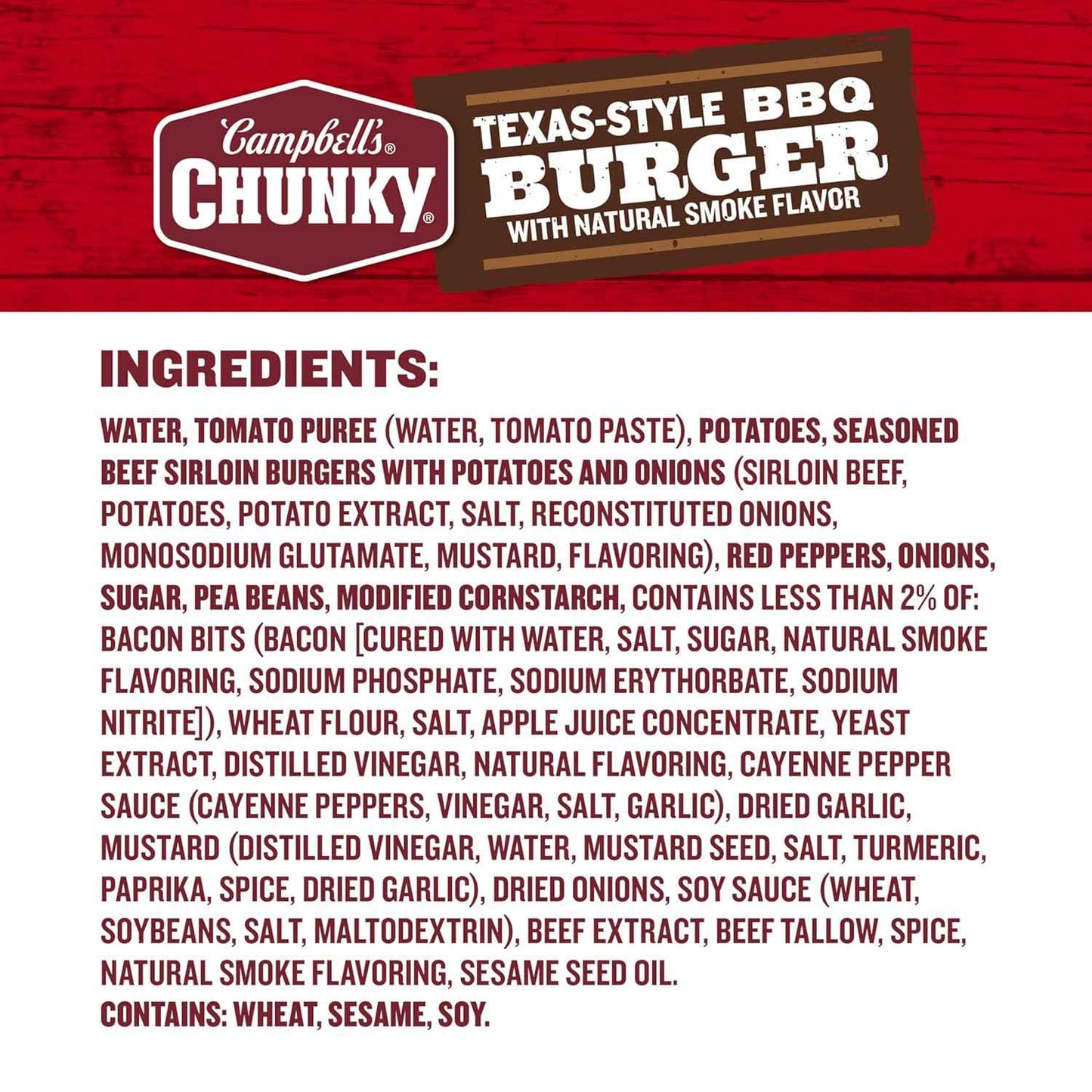 Campbell's Chunky BBQ Burger Soup – Mindful Pantry Meal for Solo Wind-Down, 18.8 oz Can