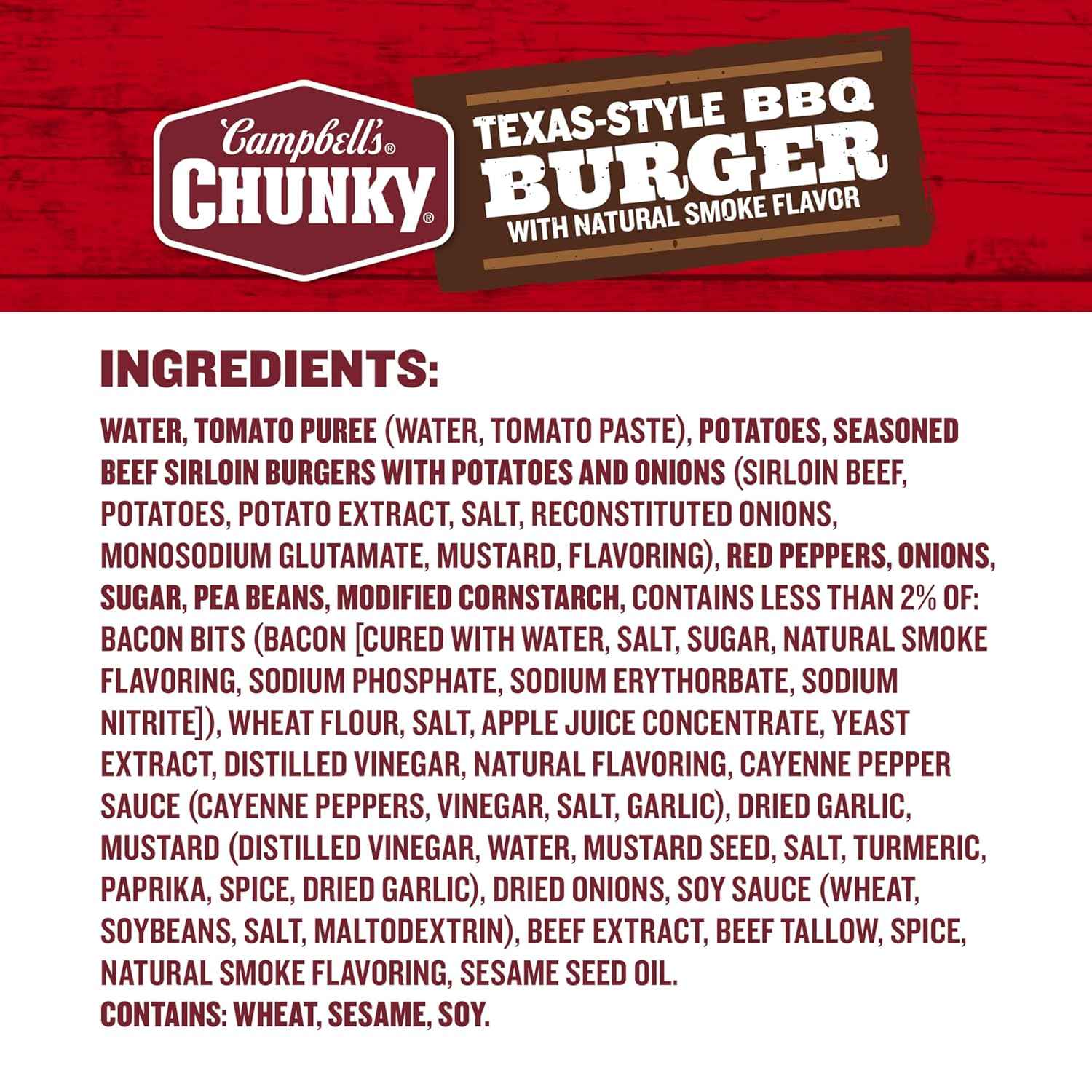Campbell's Chunky BBQ Burger Soup – Mindful Pantry Meal for Solo Wind-Down, 18.8 oz Can