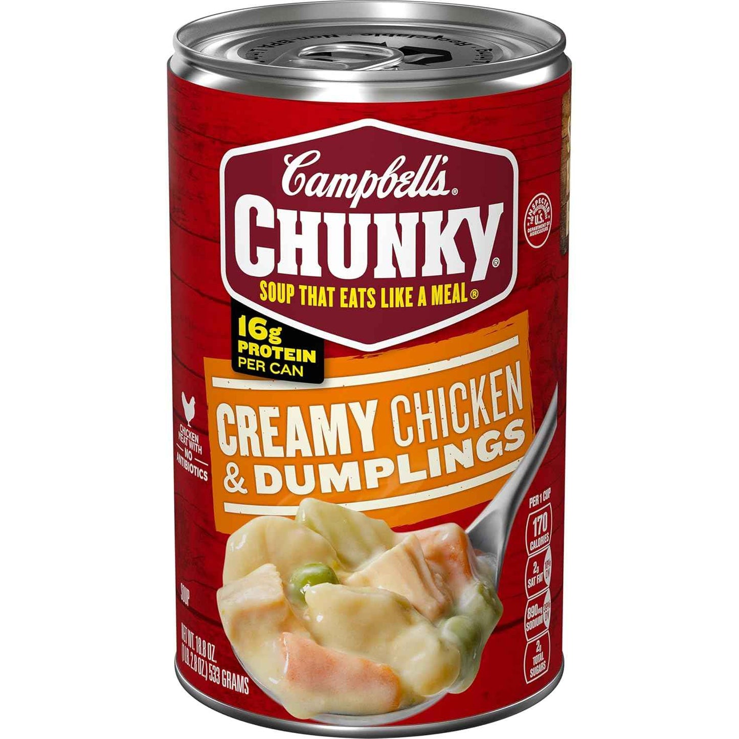 Campbell's Chunky Soup, Creamy Chicken and Dumplings – Ready-in-Minutes Desk Lunch for Busy Workdays