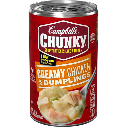 Campbell's Chunky Soup, Creamy Chicken and Dumplings – Ready-in-Minutes Desk Lunch for Busy Workdays