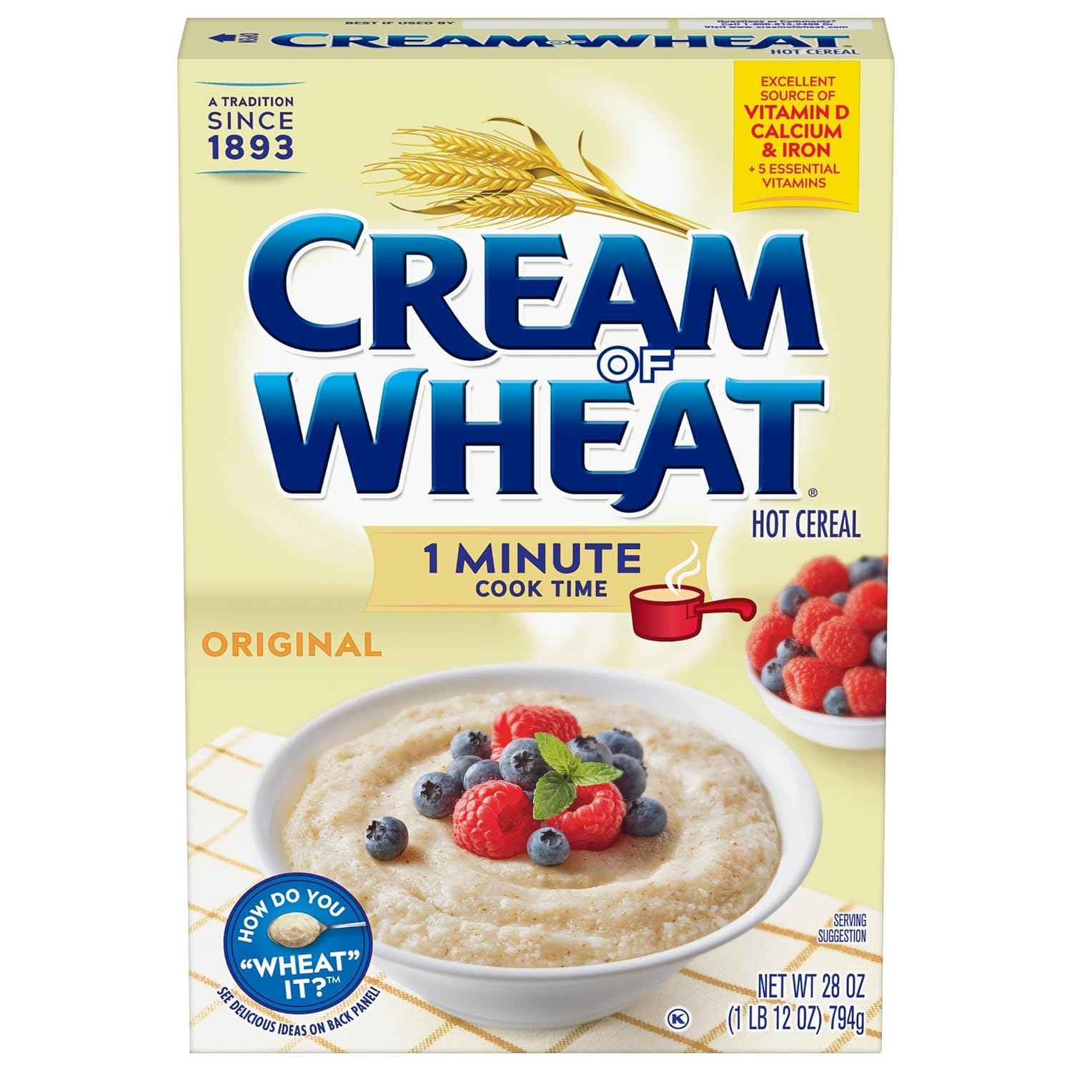 Cream of Wheat Original Hot Cereal – Simple 1-Minute Hot Cereal for the Clutter-Free Apartment Kitchen