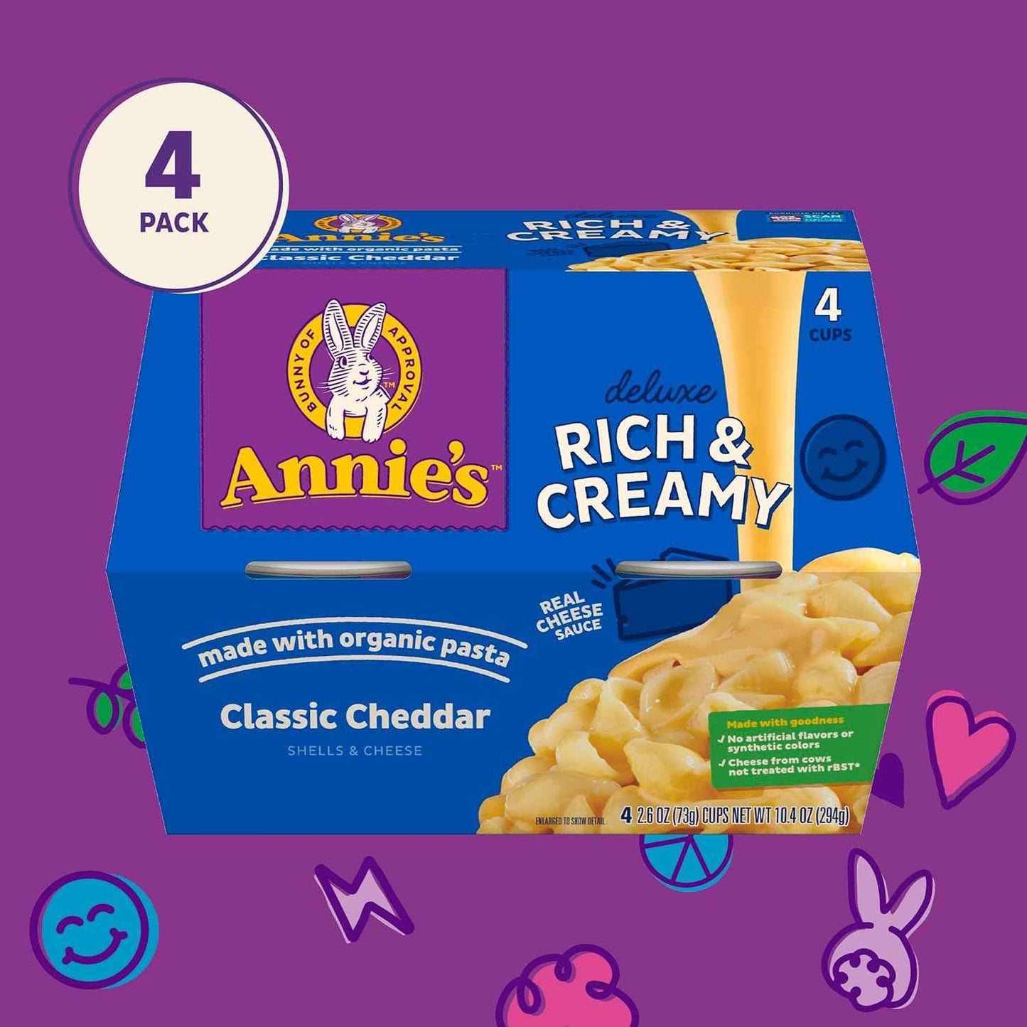 Annie's Organic Shells and Cheese Cups – Portable Dorm Room Meal for College Students, No Stovetop Needed