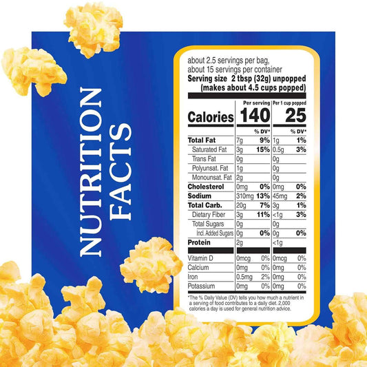 ACT II Butter Lovers Microwave Popcorn, 6 ct 2.75 oz Bags — Low-Distraction Study Lounge Snack for Remote Workers