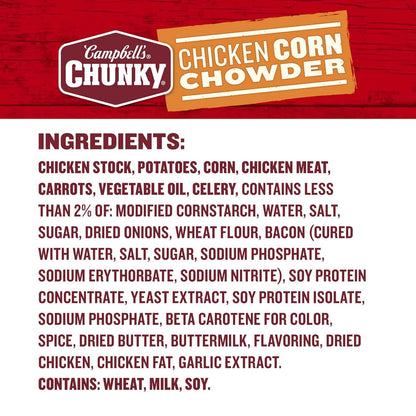 Campbell's Chunky Beef Soup – Shelf-Stable Break Room Lunch for the Office Fridge, 18.8 Oz