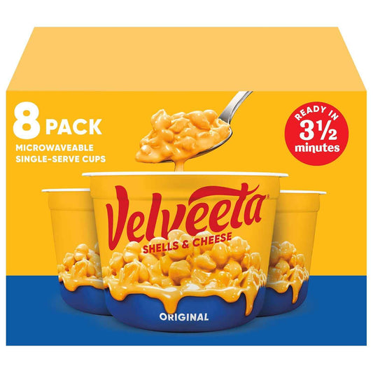 Velveeta Shells & Cheese Original Microwaveable Cup – Kid-Friendly Lunchbox Pasta for Picky Eaters, 2.39 oz Single-Serve