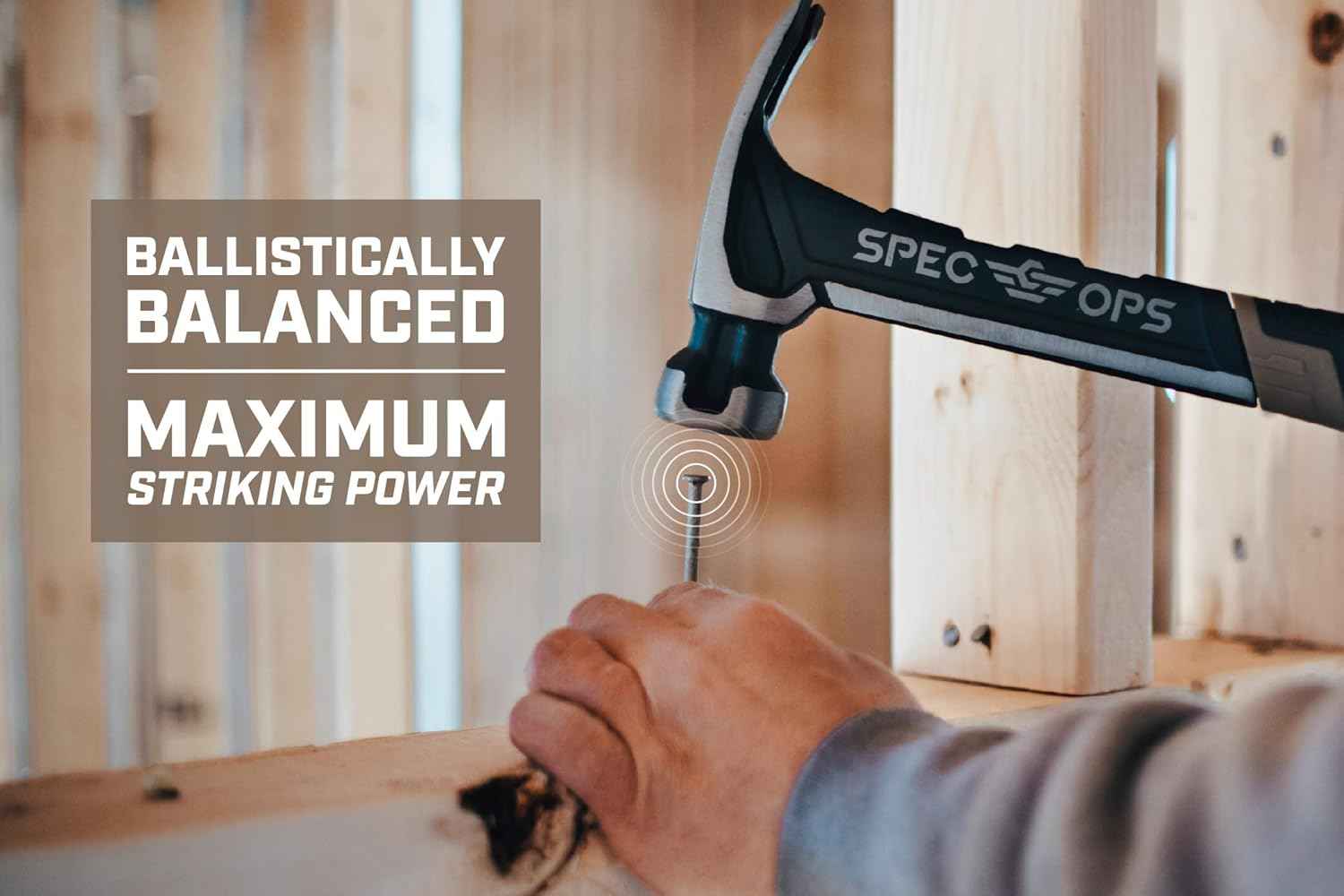 Spec Ops Tools Framing Hammer, SRS Lanyard Compatible 22 oz Hammer for Safe Overhead Tethering