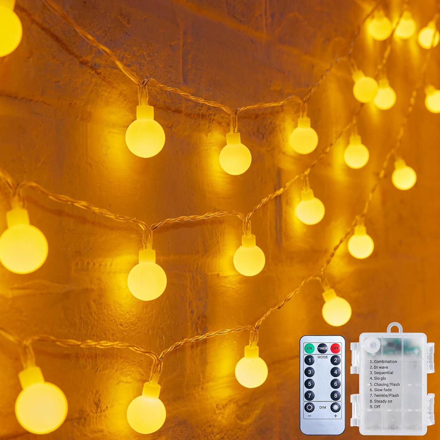 Minetom Battery Operated Globe String Lights – Thoughtful Birthday Gift for Her, Cozy Bedroom & Dorm Decor