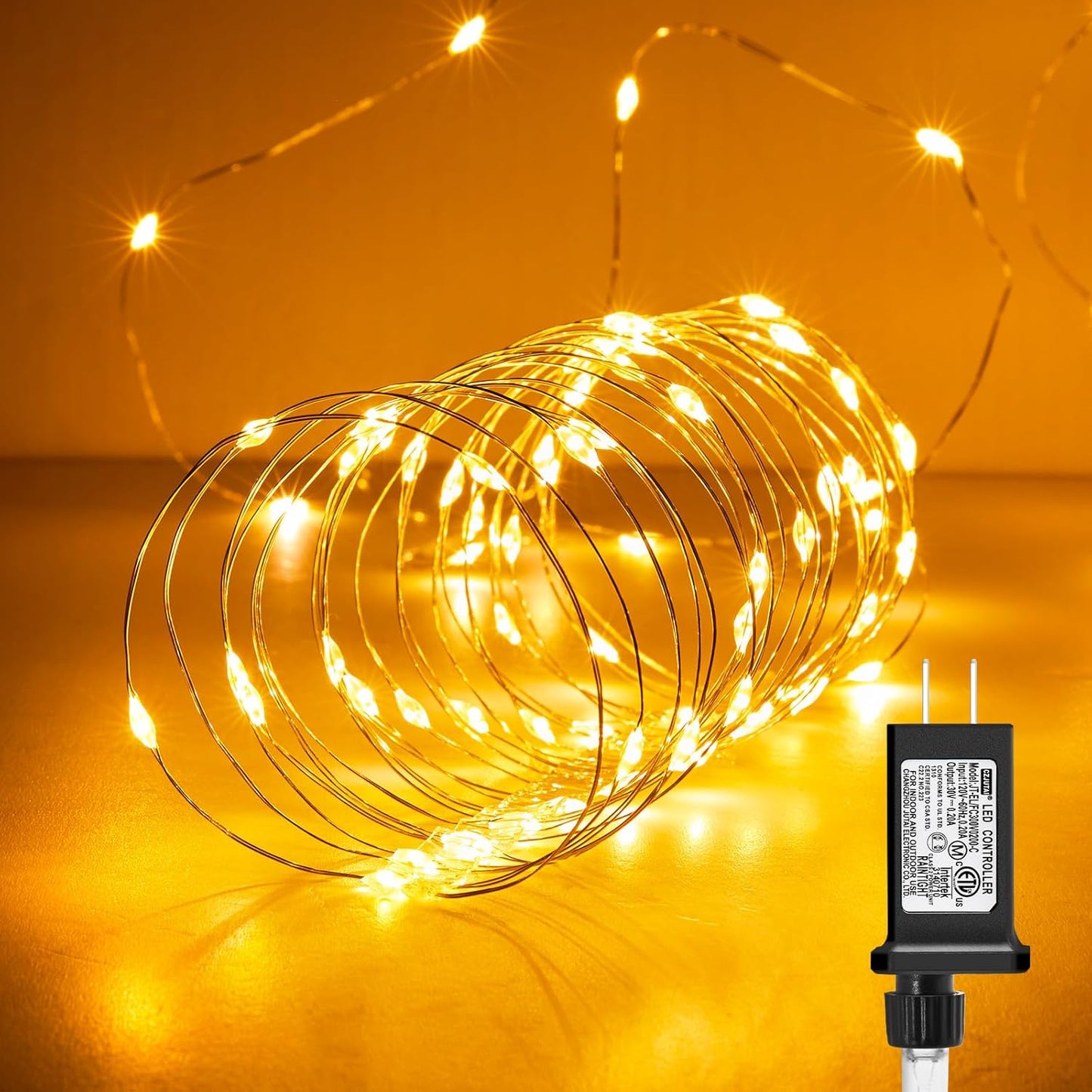Minetom Fairy Lights Plug in – Flameless Smokeless Bedroom Night Light, Cool to Touch LEDs Safe Around Kids and Pets