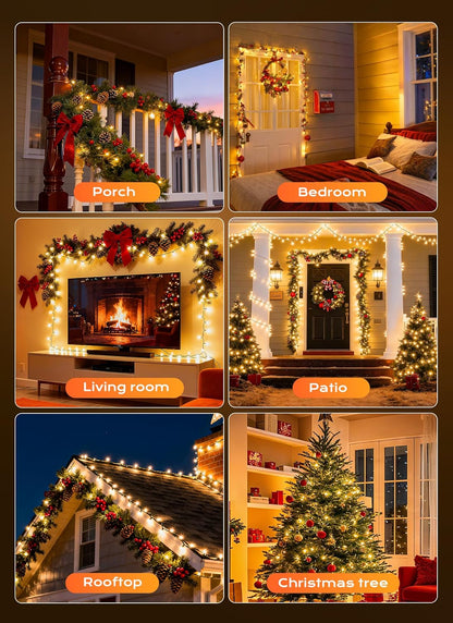 Minetom LED String Lights – Flameless Indoor Lighting, Shatterproof Bulbs Safe Around Kids and Pets