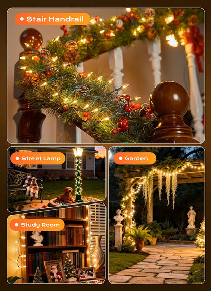 Minetom LED String Lights – Flameless Indoor Lighting, Shatterproof Bulbs Safe Around Kids and Pets