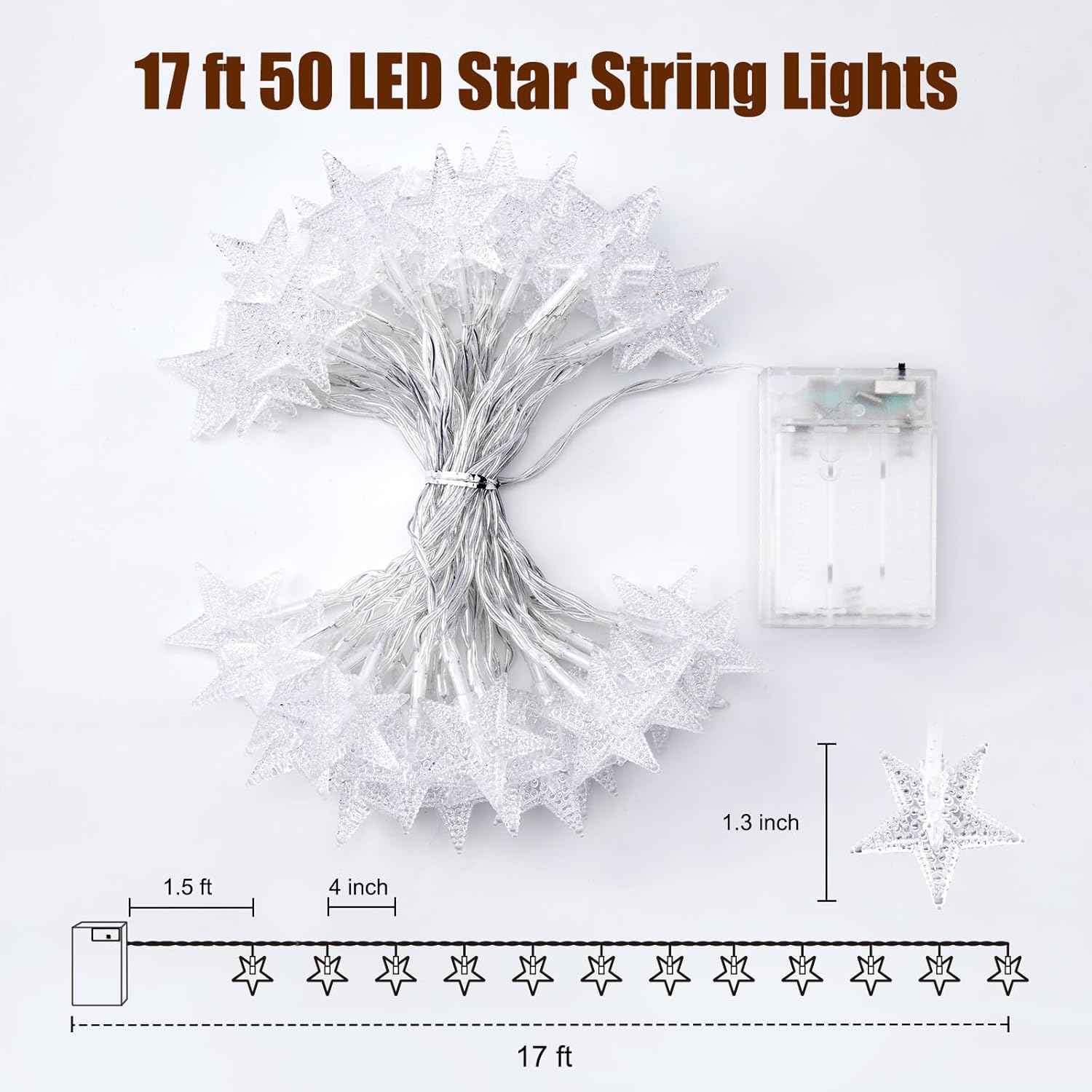 Minetom Star String Lights Battery Operated – Thoughtful Birthday Gift for Her, Cozy Bedroom Decor for Mom