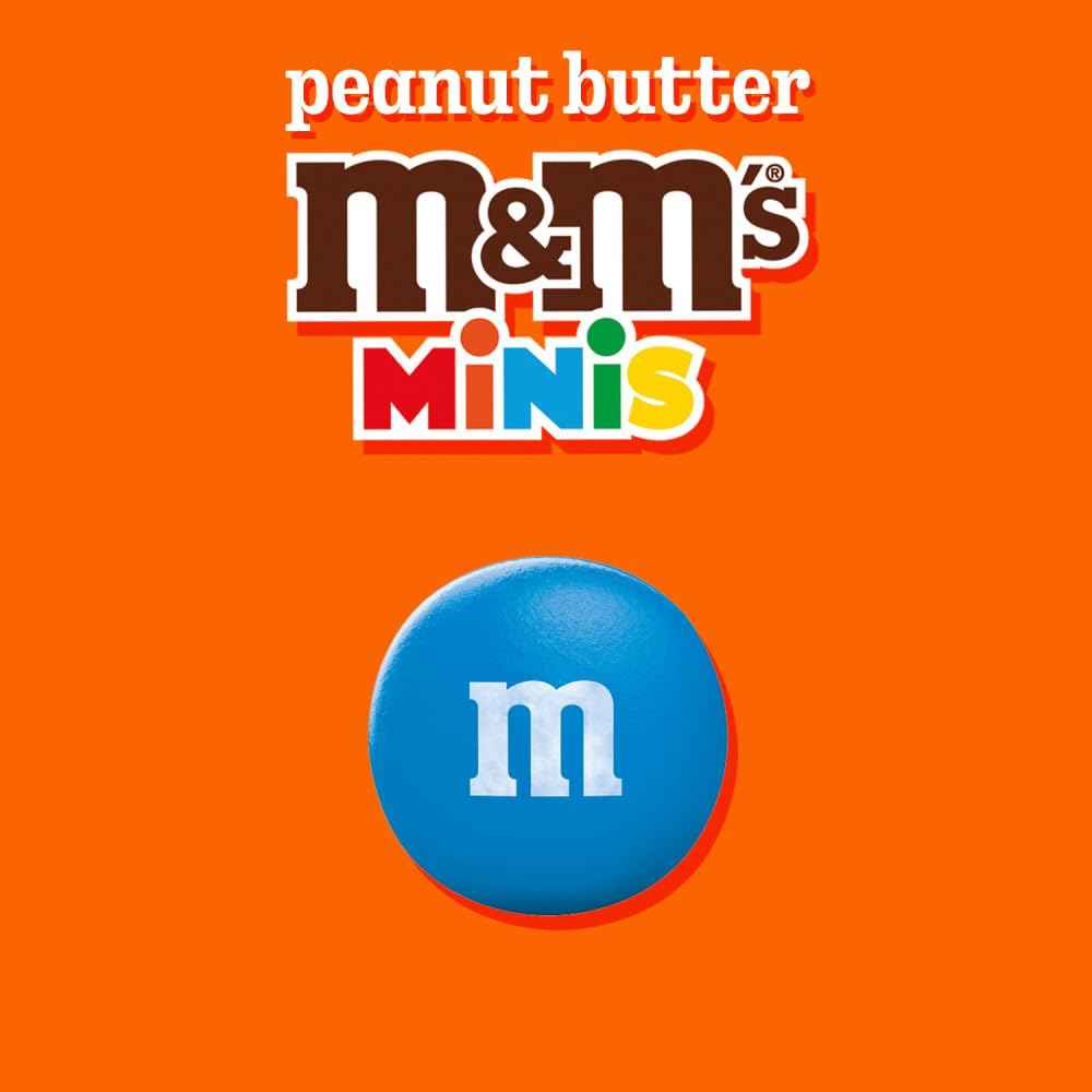 M&M'S Minis Peanut Butter Candy 15 oz Family Size Resealable Bag for Camping Trips, Picnic Tables and RV Travel Snacking
