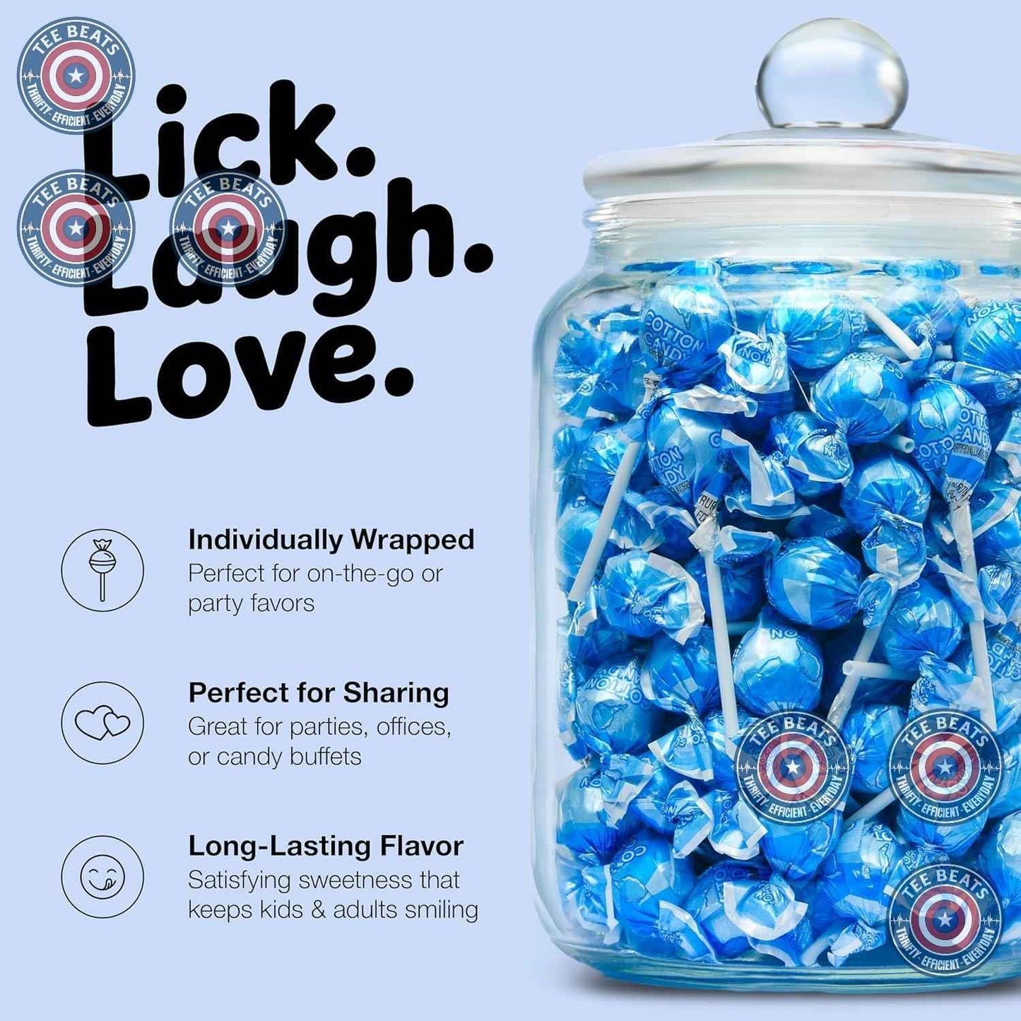 Zestix Mini Lollipop Bulk Pack – Child-Sized Cotton Candy Suckers for Classroom Treats & Birthday Goodie Bags