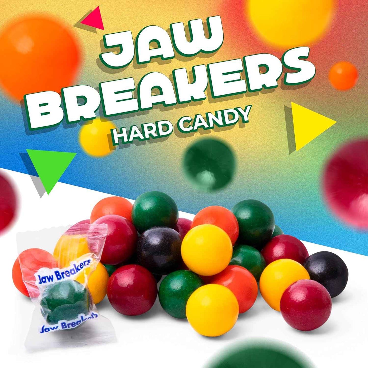 Jawbreakers Hard Candy – 1 lb Kids Birthday Party Favor Bag Stuffer, 5 Fruit Flavors