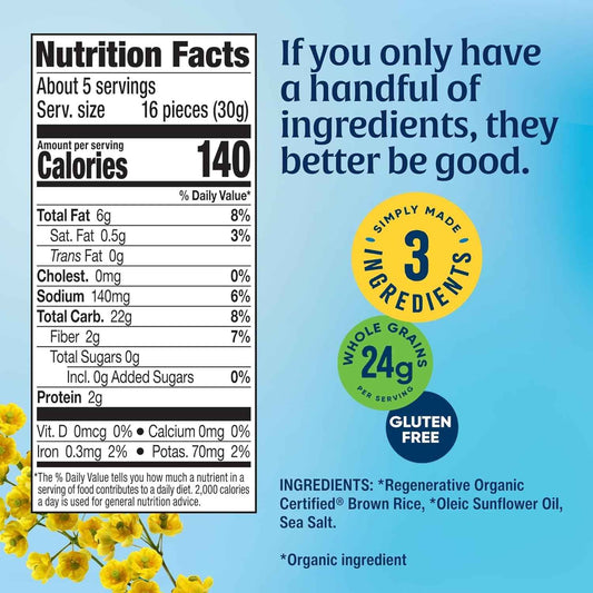 Lundberg Organic Rice Cake Minis – Lunchbox Snack for Picky Kids, Original Sea Salt Gluten-Free