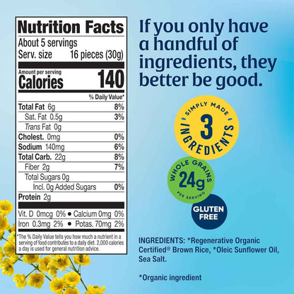 Lundberg Organic Rice Cake Minis – Lunchbox Snack for Picky Kids, Original Sea Salt Gluten-Free