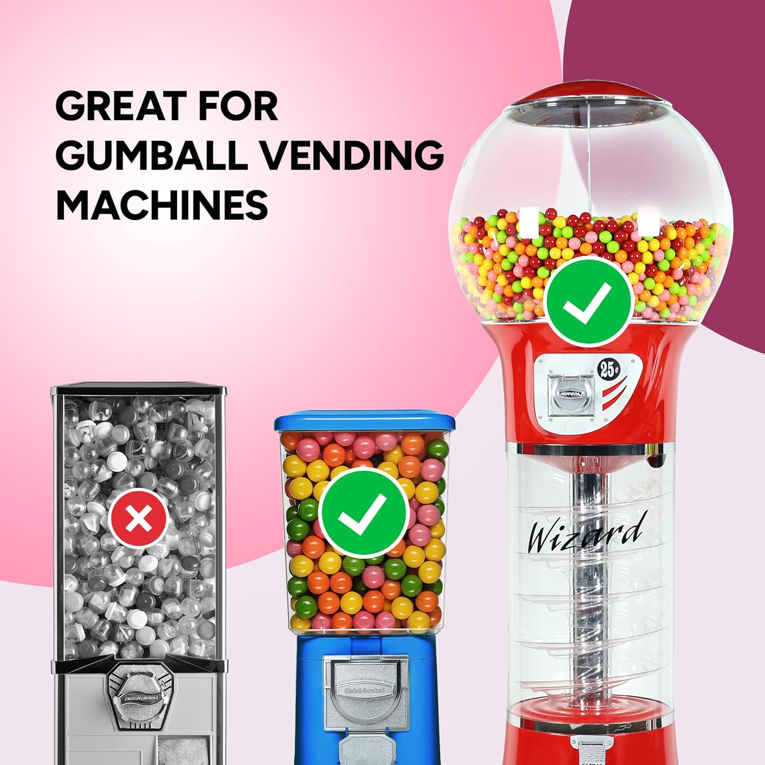 MiniMax Peanut Free Gumballs 1 Inch Chewing Gum for Kids Themed Birthday Parties and DIY Dessert Tables