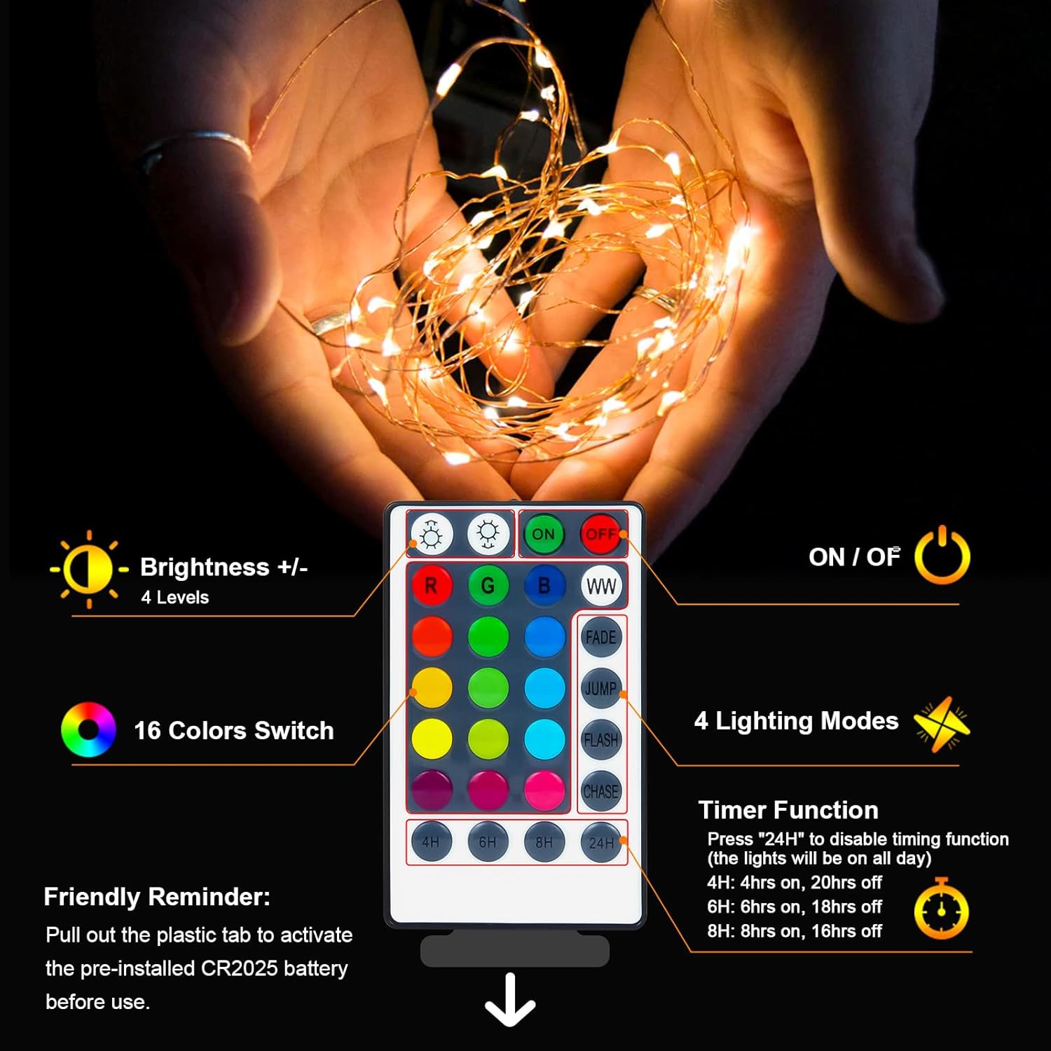Minimax Waterproof Fairy Lights – Backyard Patio String Lights Battery Powered with Remote