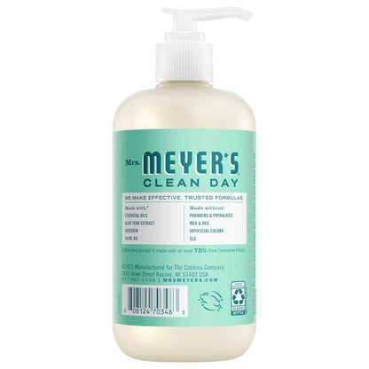 Mrs. Meyer's Clean Day Hand Soap, Mint, 12.5 fl oz – Display-Worthy Bottle for a Fresh Powder Room and Guest Bath Look