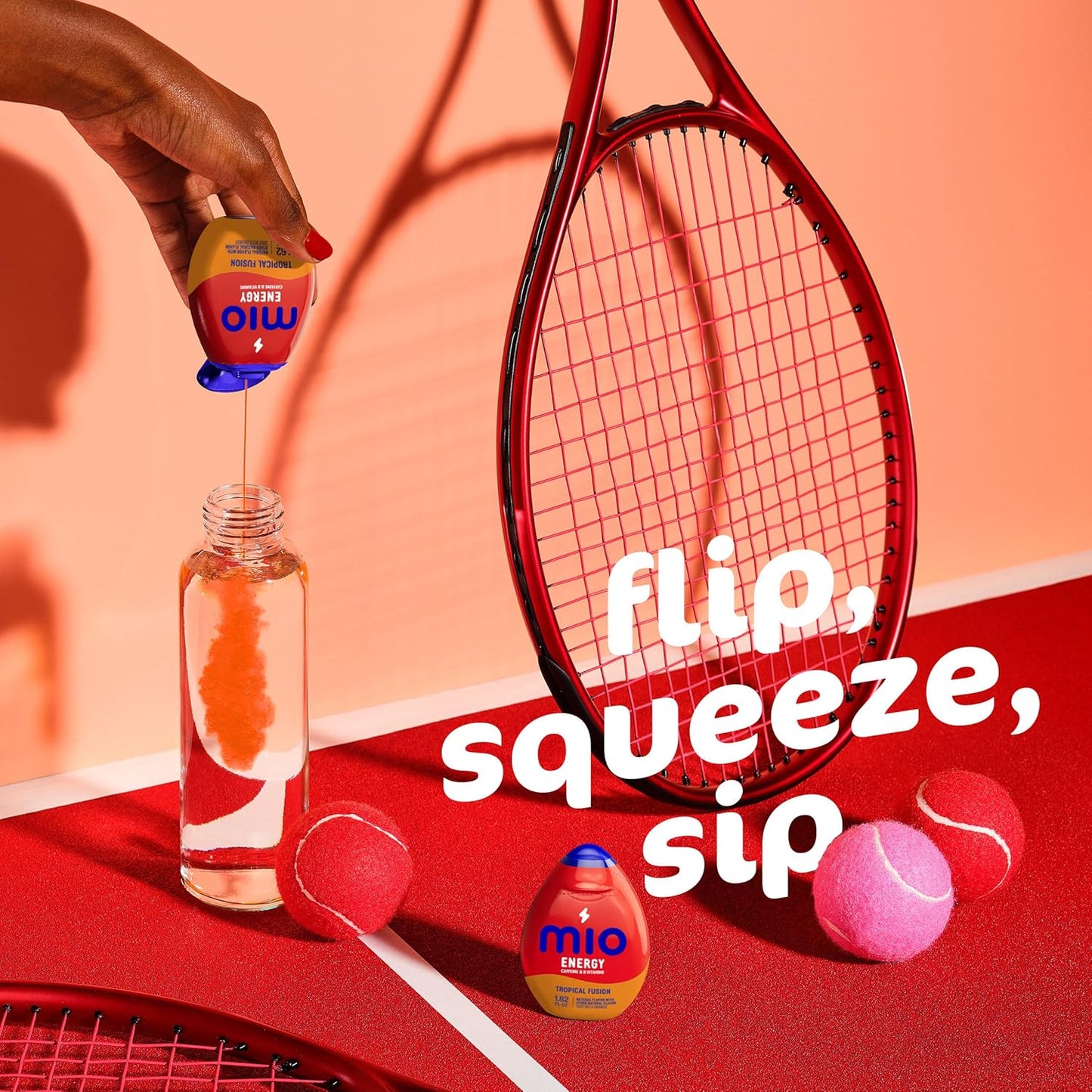 mio Energy Tropical Fusion – Road Trip Travel Drink, Leak-Resistant Squeeze Water Enhancer