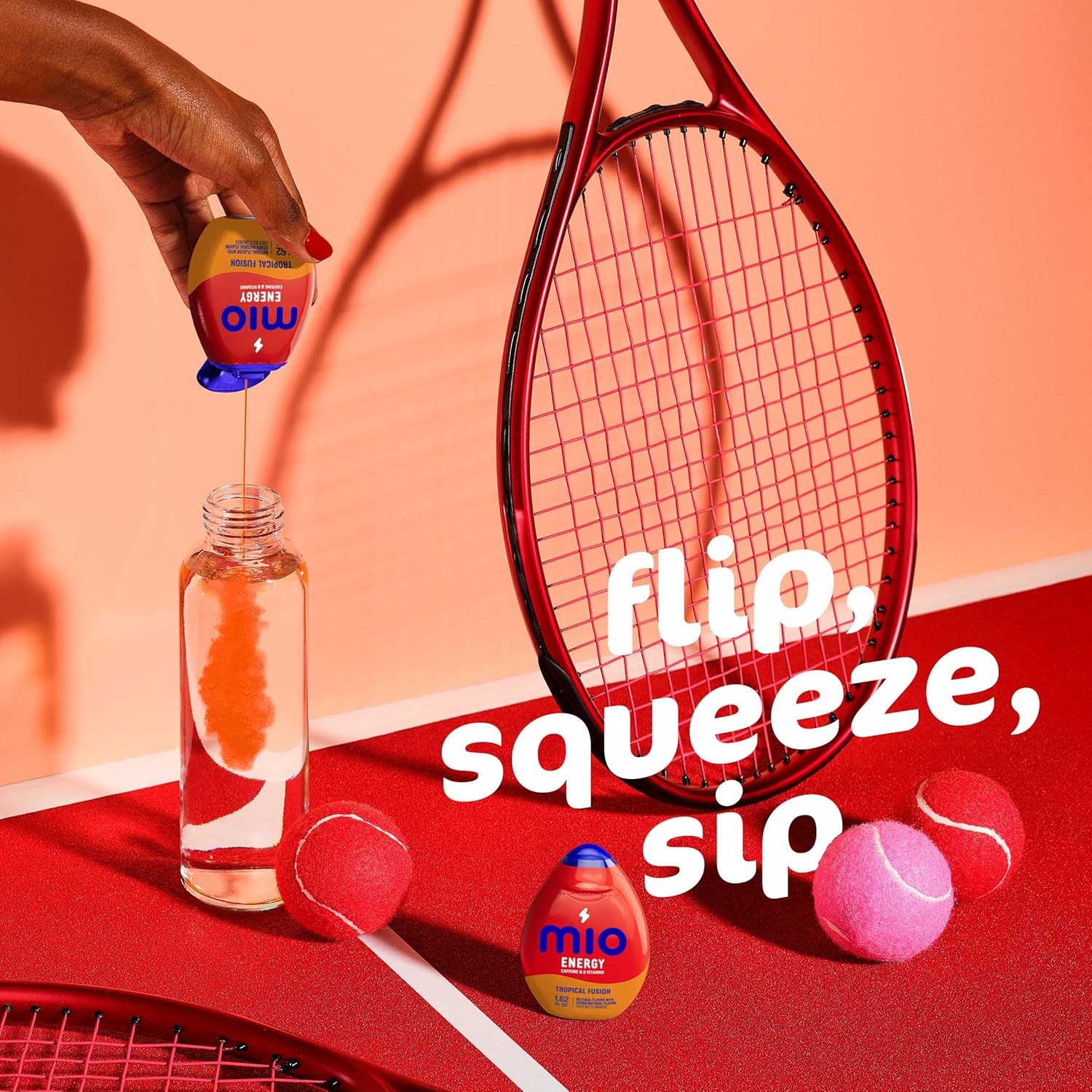 mio Energy Tropical Fusion – Road Trip Travel Drink, Leak-Resistant Squeeze Water Enhancer