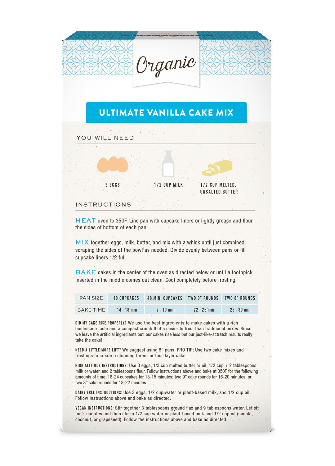 Miss Jones Baking Organic Yellow Cake Mix – Thoughtful Gift for Allergy-Aware Families, Vegan Vanilla Cake Mix Pack for Housewarmings and Holiday Hosting