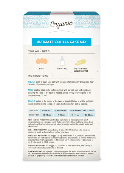 Miss Jones Baking Organic Yellow Cake Mix – Thoughtful Gift for Allergy-Aware Families, Vegan Vanilla Cake Mix Pack for Housewarmings and Holiday Hosting