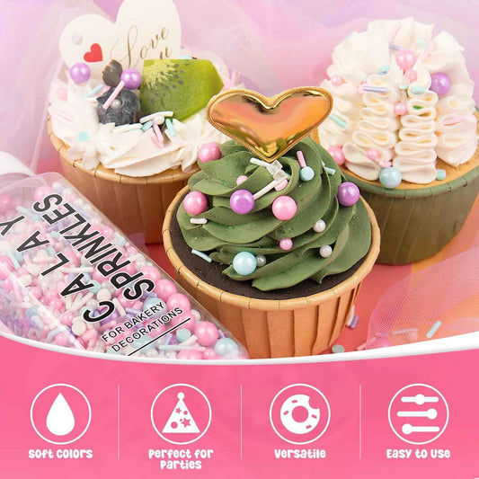 Pastel Sprinkle Jar – Aesthetic Baking Topping for Home Kitchen Display