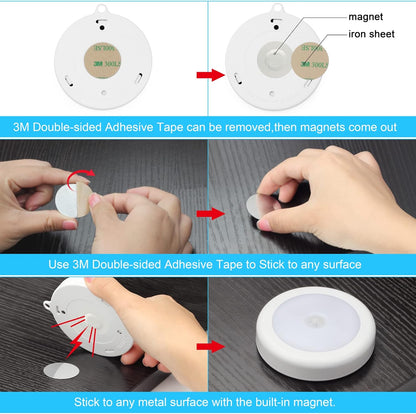 Mlambert 4 Pack Motion Sensor Accent Light, Warm White Stick-On LED for Cozy Bedroom and Hallway Ambiance