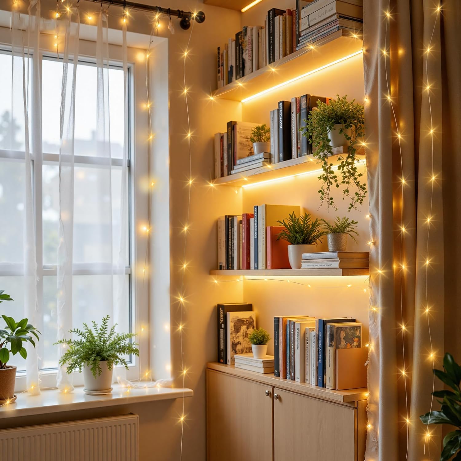 Mlambert LED Fairy Lights Battery Operated – Flameless String Lights Safe for Kids Bedroom and Nursery, Cool-Touch Rechargeable Nightlight