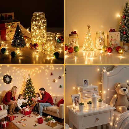 Mlambert LED Fairy Lights Battery Operated – Flameless String Lights Safe for Kids Bedroom and Nursery, Cool-Touch Rechargeable Nightlight