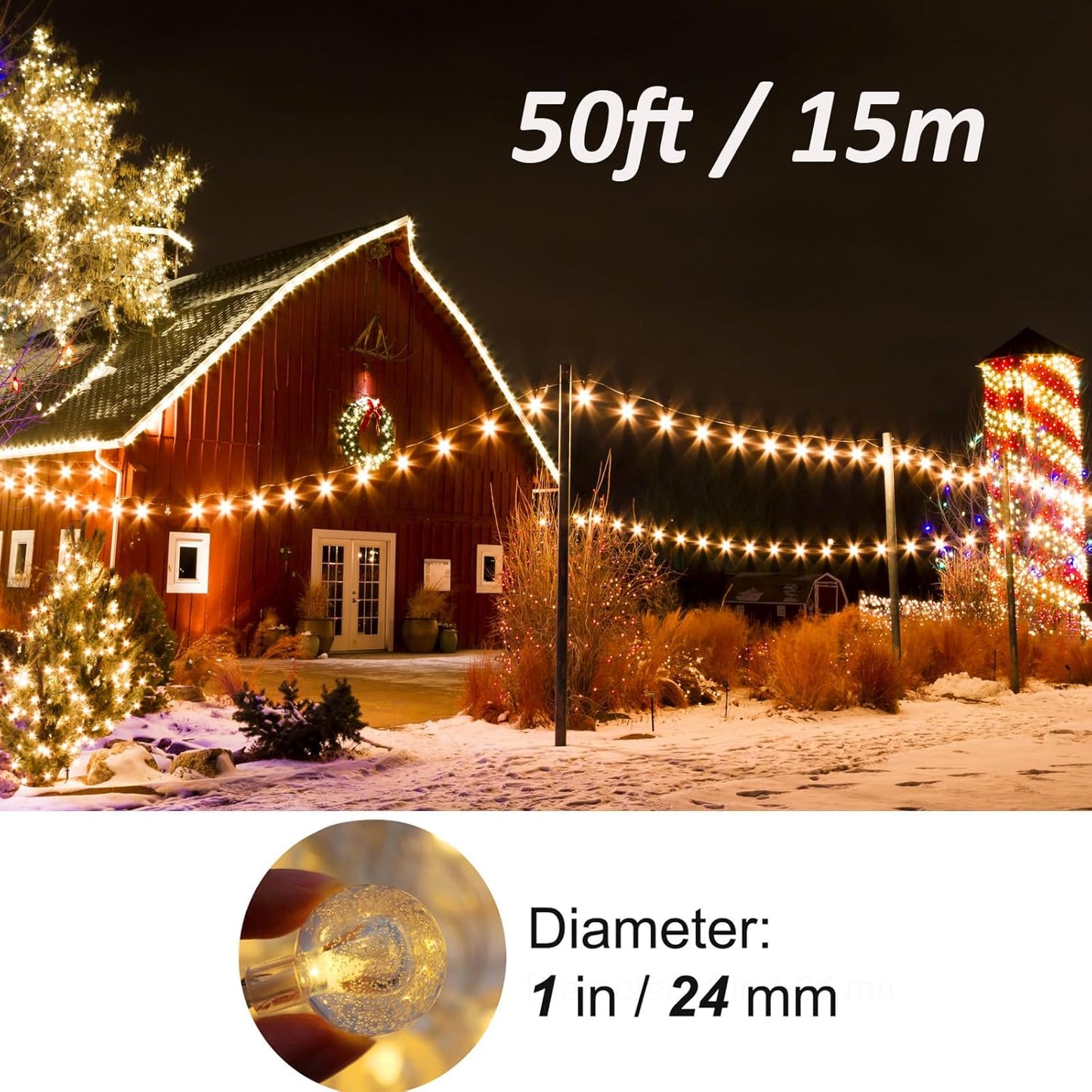 Mocalido Globe String Lights – 50ft Cool-Touch LED Lights for Kids Bedroom, Nursery, and Playroom Decoration