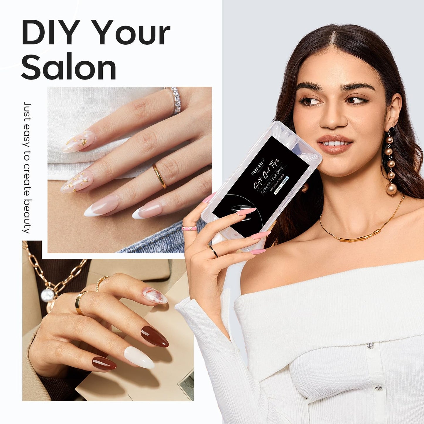 modelones Gel Top Coat and Base Set – Thoughtful Birthday Gift for Her, Acid Free No Wipe Soak Off Gel Polish for At Home Manicures