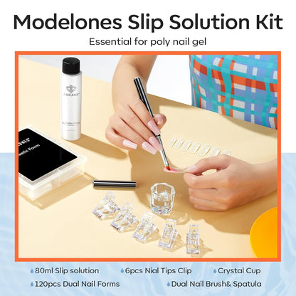 Modelones Poly Extension Gel Slip Solution – Gentle Brush Cleaning Oil for a Mindful At-Home Manicure Wind-Down