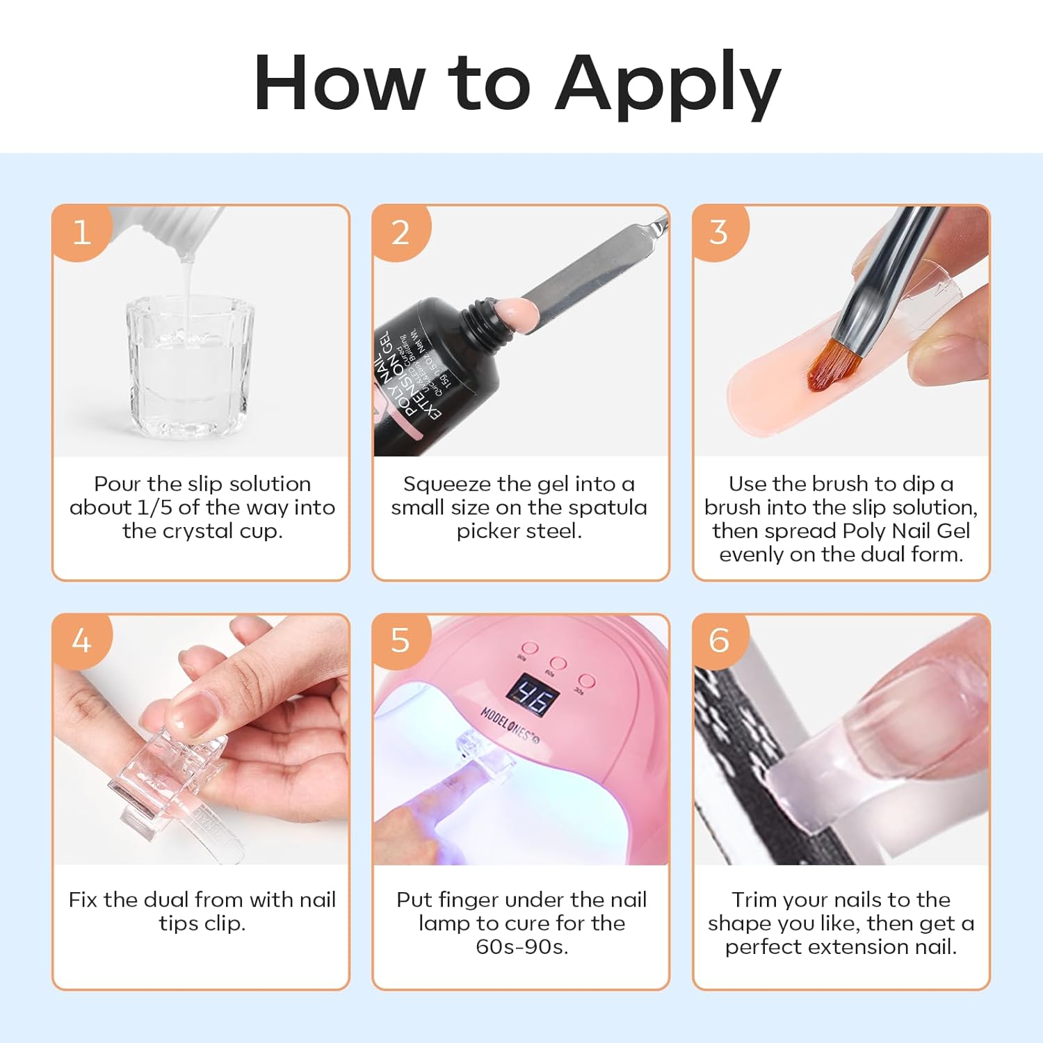 Modelones Poly Gel Slip Solution Bottle with Dual Brush – Valentine's Day Gift for Her Home Nail Studio