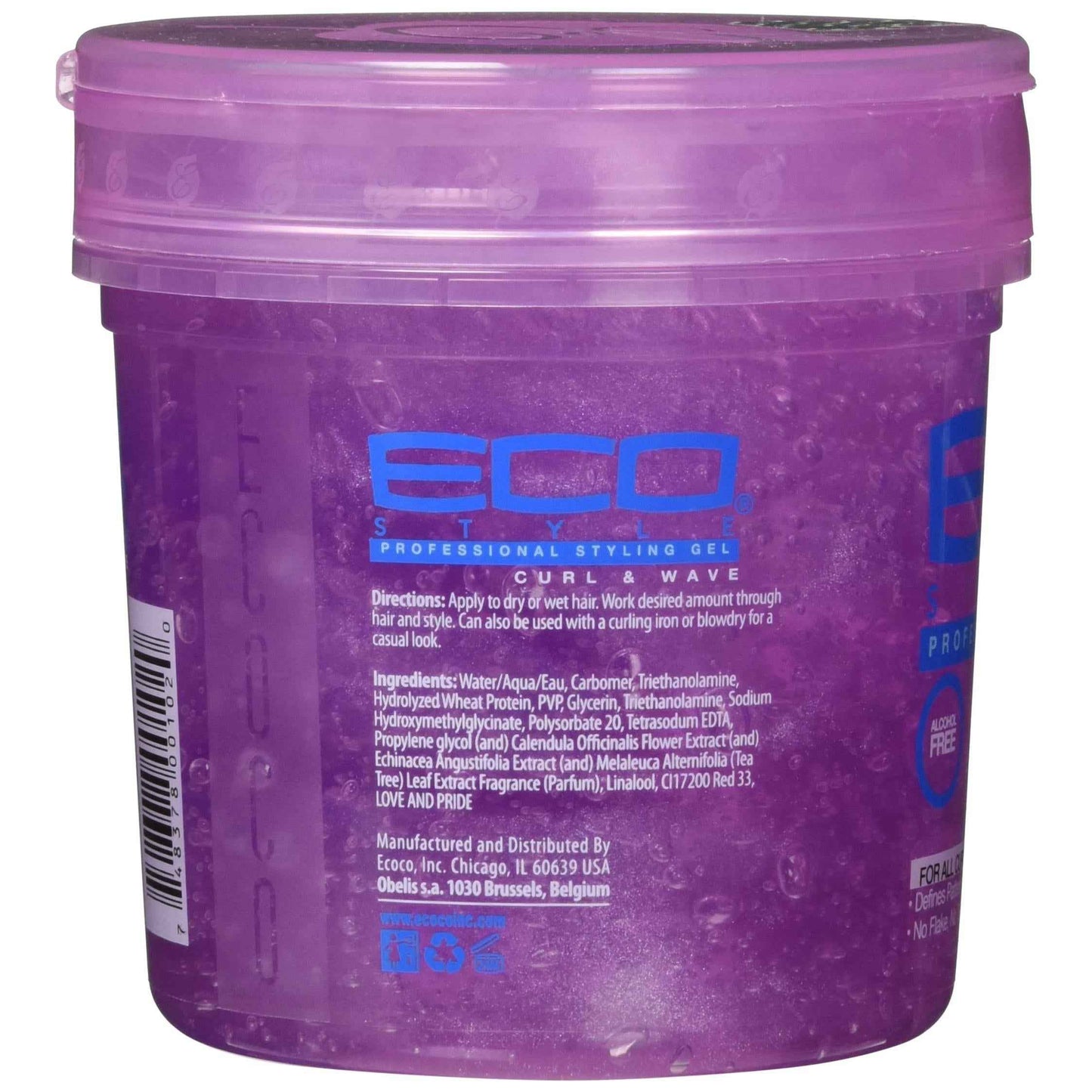 Ecoco Eco Style Hair Gel – Gentle Anti-Itch Edge Control for Sensitive Scalps, Flake-Free Finish