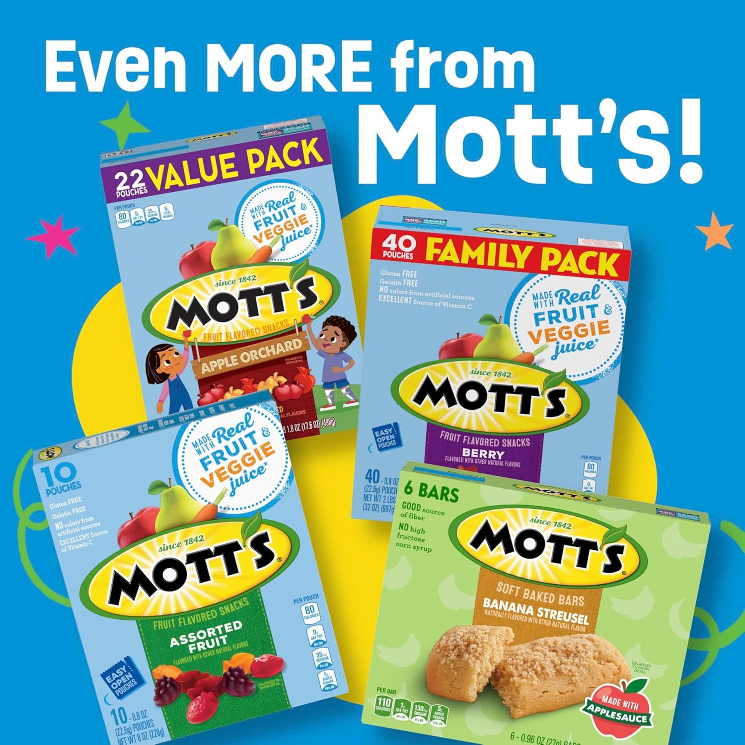 Mott's Gluten Free Fat Free Halloween Fruit Snacks – Wellness Friendly Vitamin C Snack for Celiac and Allergy Lifestyles, 40 Ct