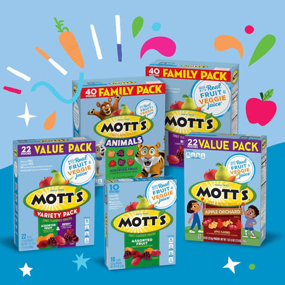Mott's Gluten Free Fat Free Halloween Fruit Snacks – Wellness Friendly Vitamin C Snack for Celiac and Allergy Lifestyles, 40 Ct