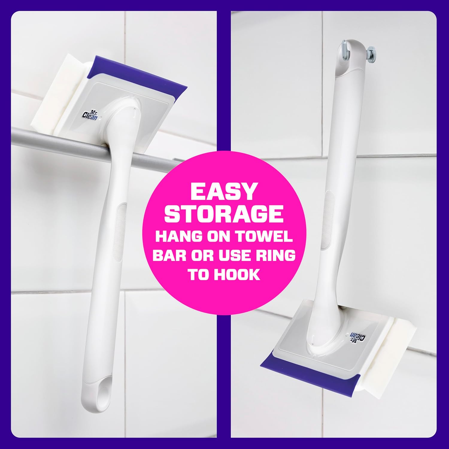 Mr. Clean Magic Eraser Shower & Tub Scrubber, One Tool Replaces Sprays Sponges and Squeegees for an Uncluttered Bathroom