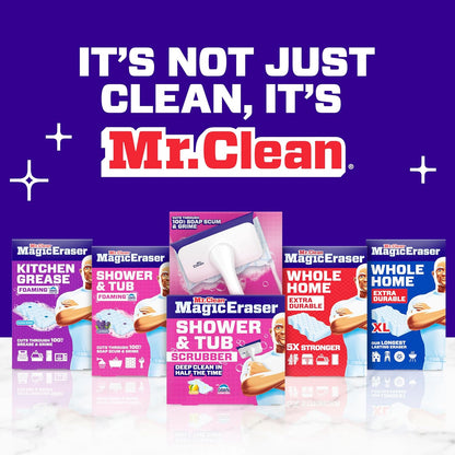 Mr. Clean Magic Eraser Shower & Tub Scrubber, One Tool Replaces Sprays Sponges and Squeegees for an Uncluttered Bathroom