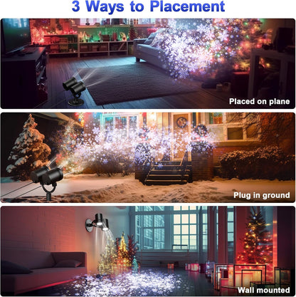 MuliVid Snowfall LED Projector – Stylish Indoor Home Decor for Holiday Season, Four Dynamic Patterns for Cozy Atmosphere