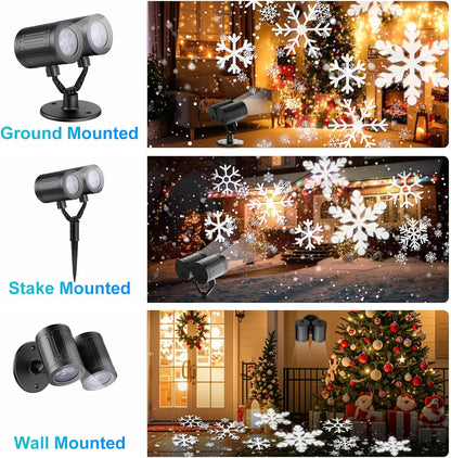 MuliVid Snowfall LED Projector – Stylish Indoor Home Decor for Holiday Season, Four Dynamic Patterns for Cozy Atmosphere