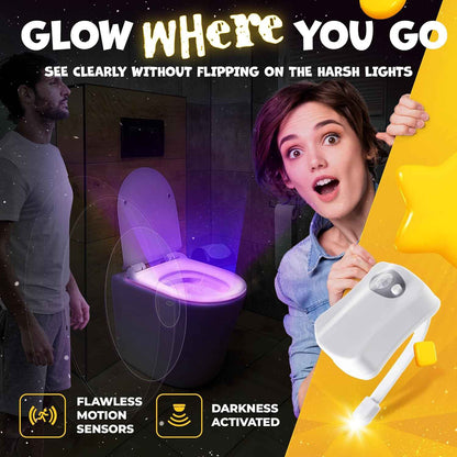 LooLume Toilet Night Light – Color Changing LED Bathroom Decor Accent with Polished Finish