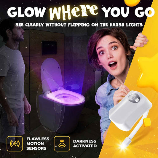 LooLume Toilet Night Light – Color Changing LED Bathroom Decor Accent with Polished Finish