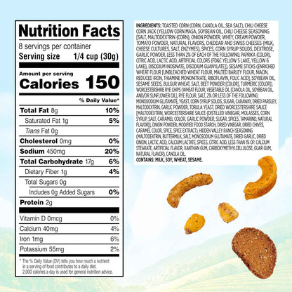 Snak Club Ranch Crunch Mix – Sugar-Free Office Desk Drawer Snack for Mid-Afternoon Focus Breaks, 8 oz