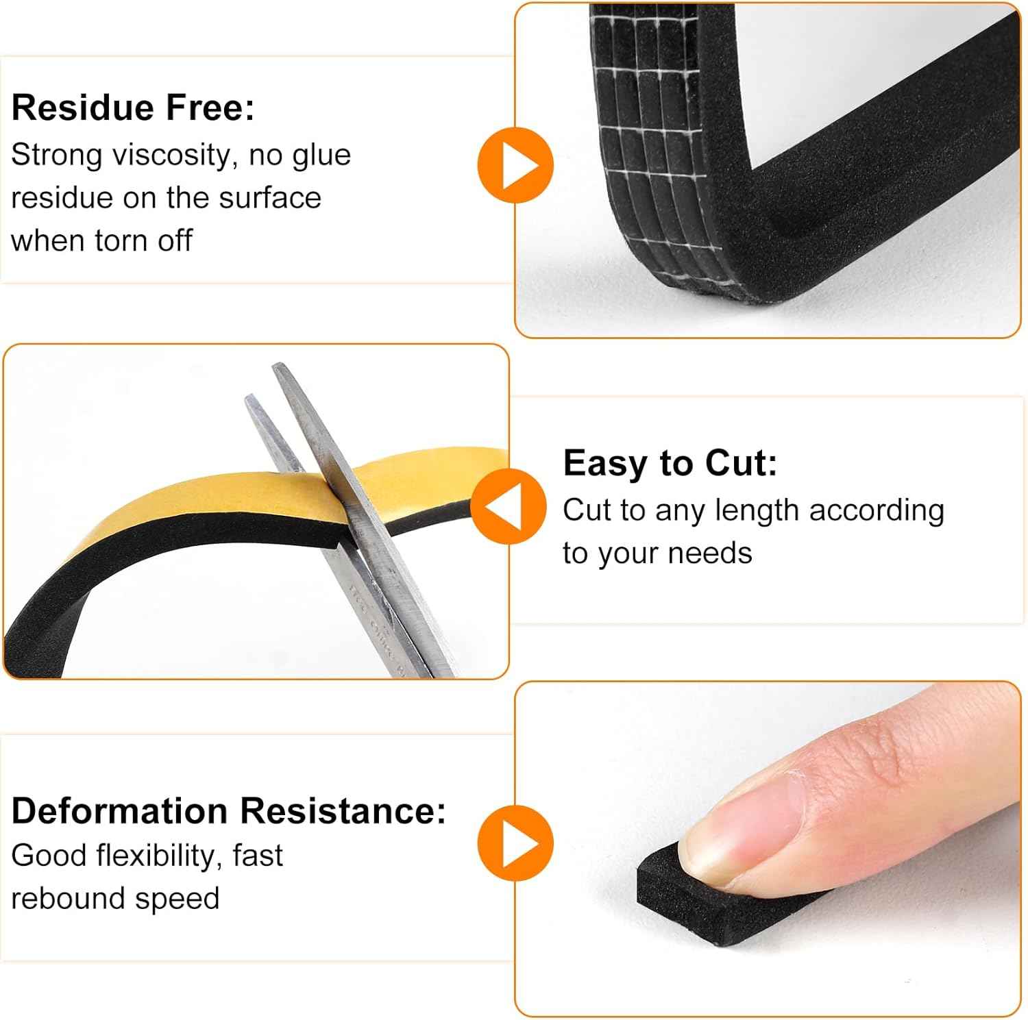 [Brand Name] Door Weather Stripping – Low-Profile Foam Tape for Clean, Uncluttered Door and Window Frames
