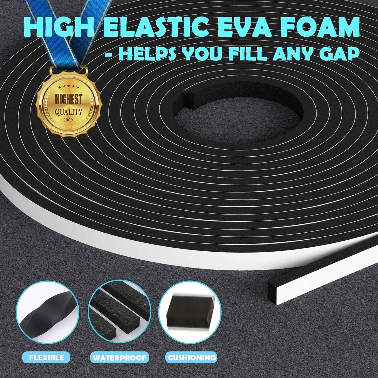 Velluore EVA Weather Strip – Heavy-Duty RV Door and Window Seal for Road Trips